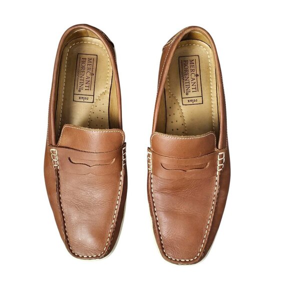 Mercanti Fiorentini Relax Men's Leather Slip On Penny Loafer Brown Driving Shoe - Picture 9 of 11